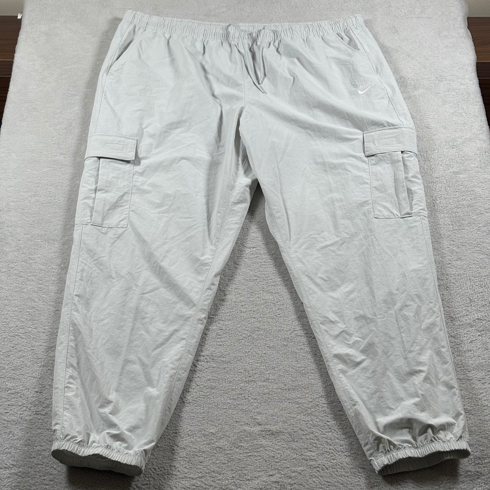 Nike Mens Woven Cargo Pants Light Grey Tapered Leg HJ1990-025 XXL
